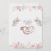 クリエイティブフローライラストレーション結婚式招待状 セーブザデート (裏面)