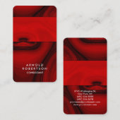 クリエイティブブラウンレッド抽象芸術モダン エレガント 名刺 (正面/裏面)