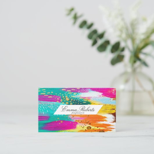 クリエイティブブラシストローククリップアート 名刺 (スタンド正面)