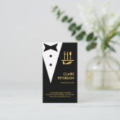 クリエイティブブラックタキシード金ゴールドバトラーブトニエール 名刺 (スタンド正面)