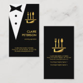 クリエイティブブラックタキシード金ゴールドバトラーブトニエール 名刺 (正面/裏面)