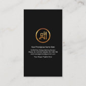 クリエイティブブラックタキシード金ゴールドブトニエール 名刺 (裏面)