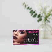 クリエイティブブラックピンク薄紫美しい写真 名刺 (スタンド正面)