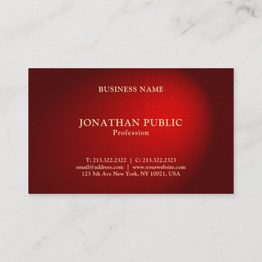 クリエイティブブラックレッドダマスクエレガントテンプレートラグジュアリー 名刺 (裏面)