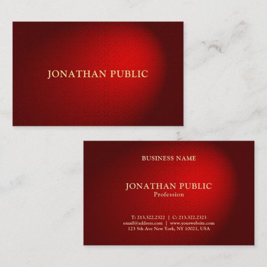 クリエイティブブラックレッドダマスクエレガントテンプレートラグジュアリー 名刺 (正面/裏面)