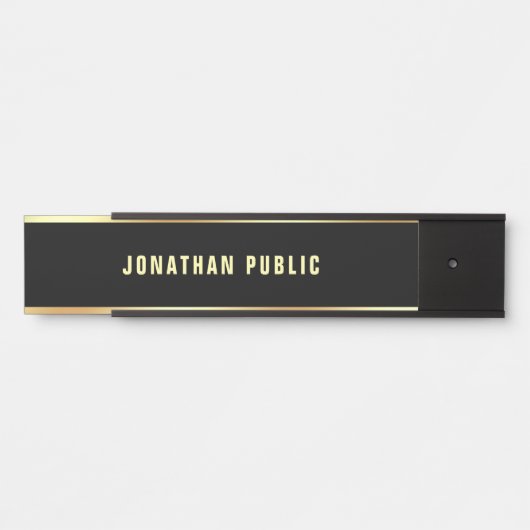 クリエイティブブラック金ゴールド文字名クリーンテンプレートシック サインプレート (正面)