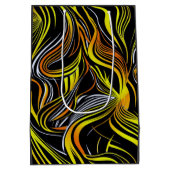 クリエイティブブラック、イエロー、Oシームレス抽象的 ミディアムペーパーバッグ (裏面)