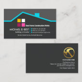 クリエイティブブルースタイリッシュルーフトップビルダーハンドイマン 名刺 (正面/裏面)