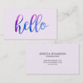 クリエイティブブルーパープルウォーターカラーハロータイポグラフィ 名刺 (正面/裏面)