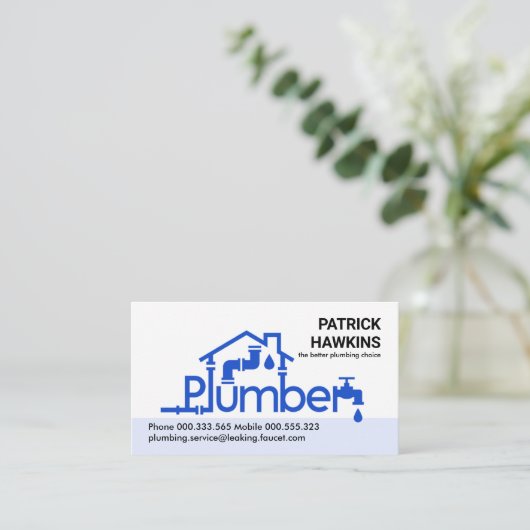 クリエイティブブループラムホームパイピング 名刺 (スタンド正面)