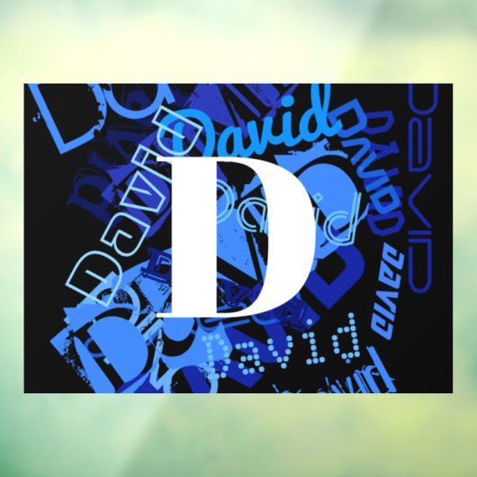 クリエイティブブルーモノグラム ウィンドウサイン (シート3)