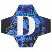 クリエイティブブルーモノグラム サッカーボール (フラット)