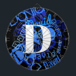 クリエイティブブルーモノグラム ダーツボード<br><div class="desc">カラフルモノグモダンラム。</div>