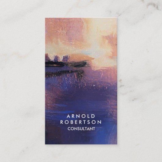 クリエイティブブルー抽象芸術モダン エレガント 名刺 (正面)