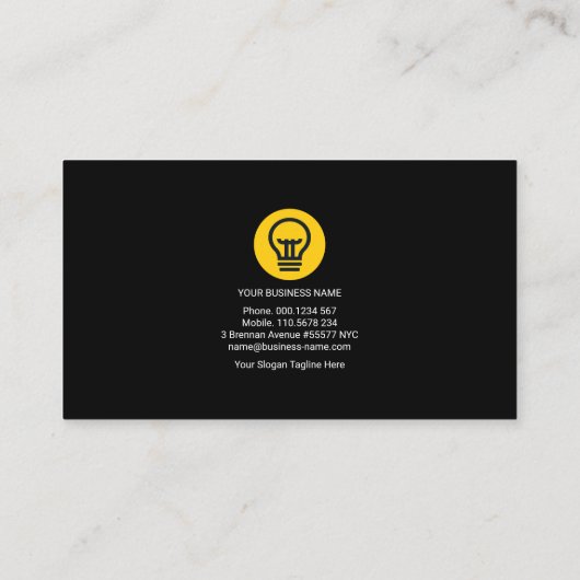 クリエイティブブルー電流フレーム電気技師 名刺 (裏面)