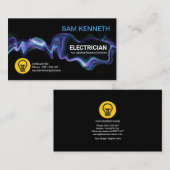 クリエイティブブルー電流フレーム電気技師 名刺 (正面/裏面)