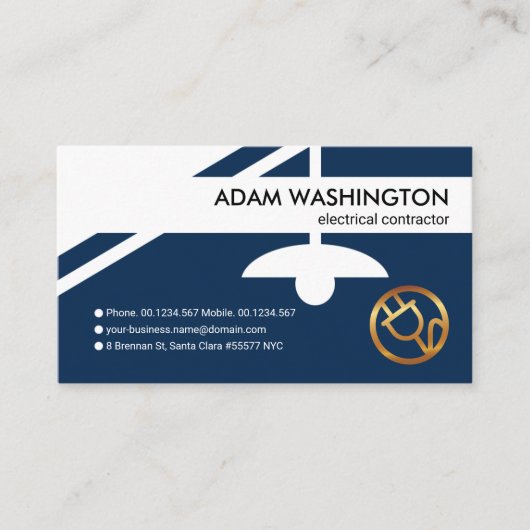 クリエイティブブルー電球スイッチ 名刺 (正面)