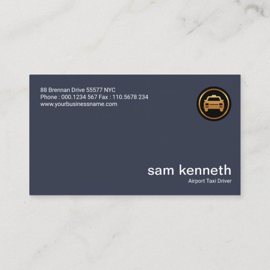 クリエイティブブルー飛行機滑走路空港タクシー 名刺 (裏面)