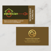 クリエイティブブロックエレクトリシャン住宅配線 名刺 (正面/裏面)