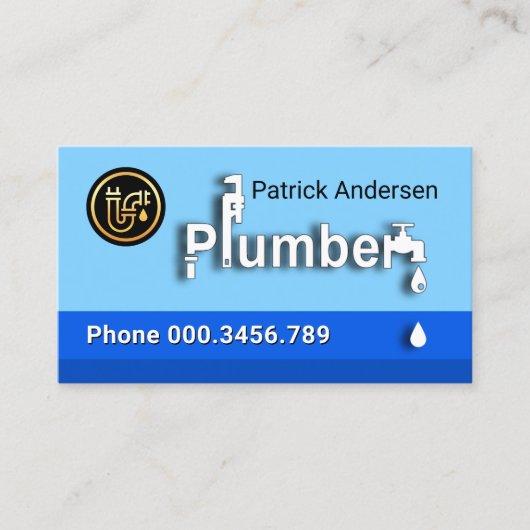 クリエイティブプラムシグネージブルーウォーター 名刺 (正面)