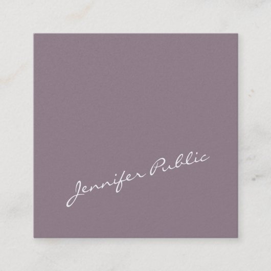 クリエイティブプレエレガントインデザインパールフィニッシュルクセ スクエア名刺 (正面)