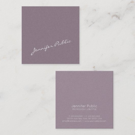 クリエイティブプレエレガントインデザインパールフィニッシュルクセ スクエア名刺 (正面/裏面)