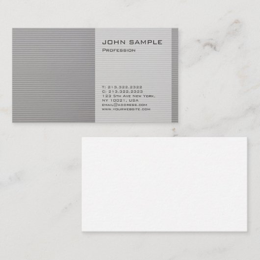 クリエイティブプレーンモダンプロフェッショナルグエレガントレー 名刺 (正面/裏面)