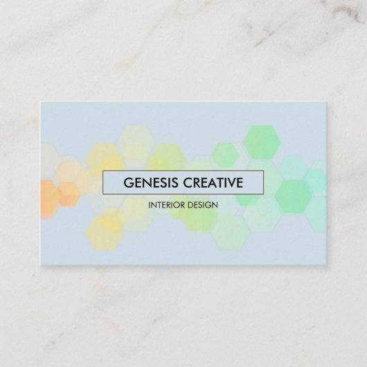 クリエイティブプロフェッショナルハニカム勾配青 名刺 (正面)