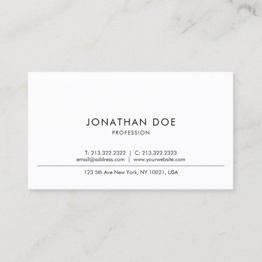 クリエイティブプロフェッショナルミニマルエレガントシンプルリスト 名刺 (正面)