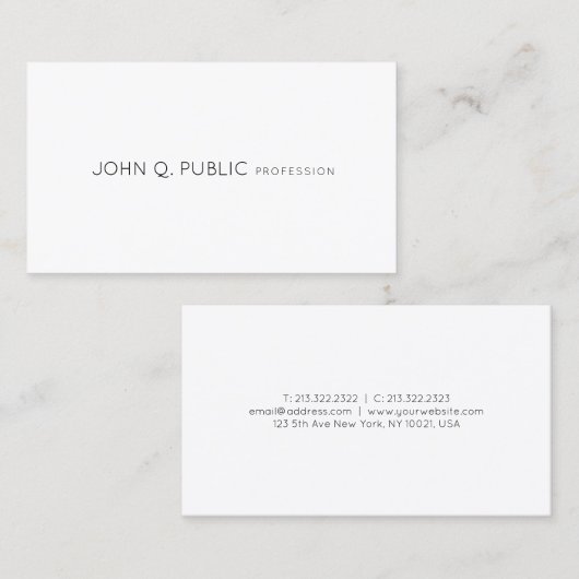 クリエイティブプロフェッショナルミニマルモダンデザイン 名刺 (正面/裏面)