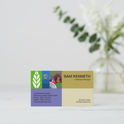 クリエイティブプロフェッショナル造園モチーフ 名刺 (スタンド正面)