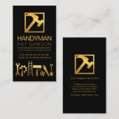 クリエイティブプロフェッショナル金ゴールドハンドマンツールハンマー 名刺 (正面/裏面)