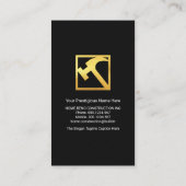 クリエイティブプロフェッショナル金ゴールド手書きツール 名刺 (裏面)