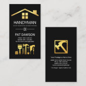 クリエイティブプロフェッショナル金ゴールド手書きツール 名刺 (正面/裏面)