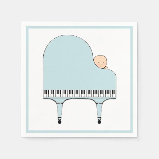 クリエイティブベビーシャワーボーイ スタンダードカクテルナプキン (正面)