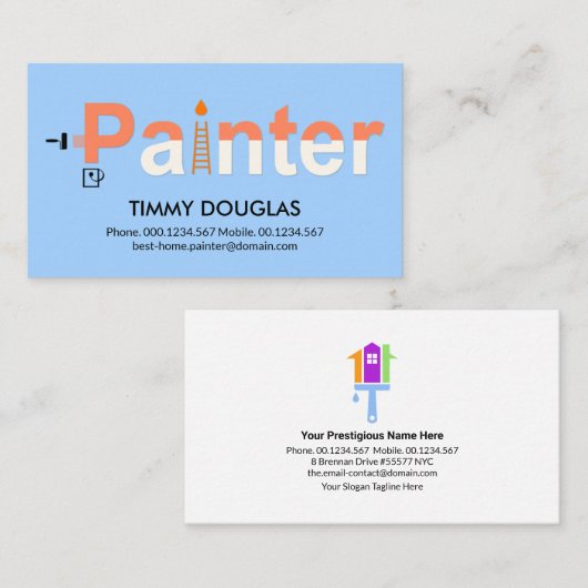 クリエイティブペインターツー絵画ル看板 名刺 (正面/裏面)