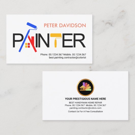 クリエイティブペインター看板ブラシ 名刺 (正面/裏面)