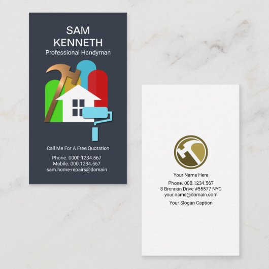 クリエイティブホカラフルームリペアズMotifハンドイマン 名刺 (正面/裏面)