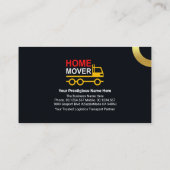 クリエイティブホーム引越し業者トラックシティシルエット 名刺 (裏面)