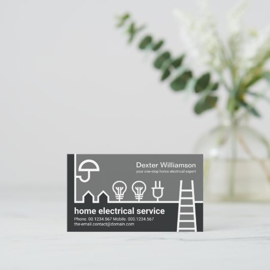 クリエイティブホーム電気配線縁ど電気技師 名刺 (スタンド正面)