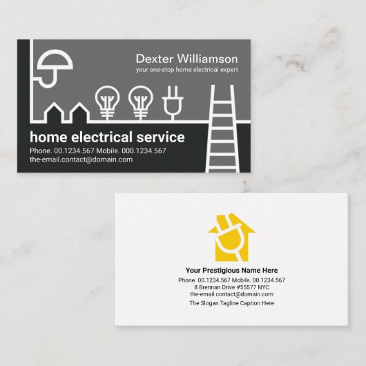 クリエイティブホーム電気配線縁ど電気技師 名刺 (正面/裏面)