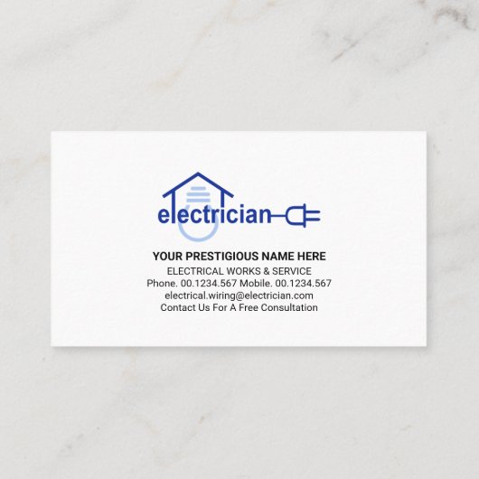 クリエイティブホーム電線電気技師 名刺 (裏面)