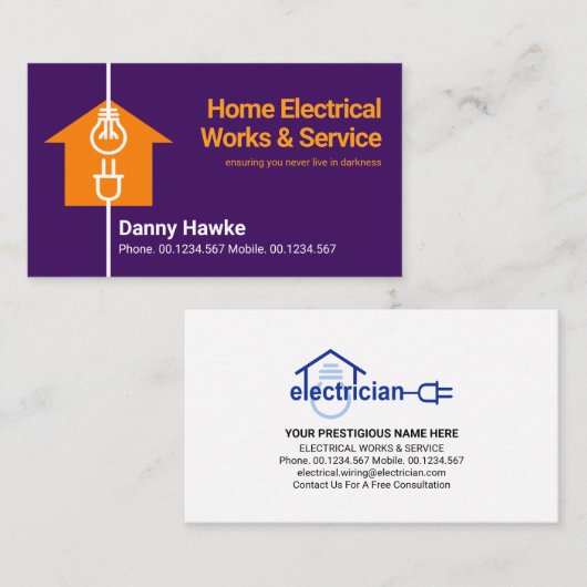 クリエイティブホーム電線電気技師 名刺 (正面/裏面)