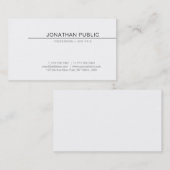 クリエイティブミニマルエレガントデザイン白モダン 名刺 (正面/裏面)