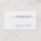 クリエイティブミニマルエレガントデザイン白モダン 名刺 (正面)