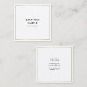 クリエイティブミニマルデザインスタイリッシュ金ゴールドトレンディー スクエア名刺 (正面/裏面)