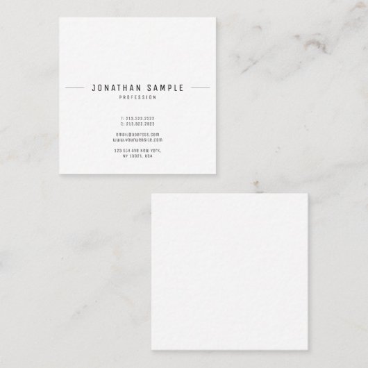 クリエイティブミニマルデザイントレンディーテンプレート モダン スクエア名刺 (正面/裏面)