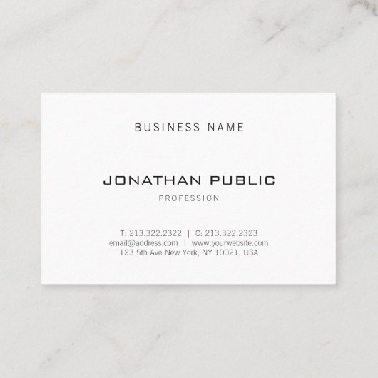 クリエイティブミニマルデザインプモダンラ素晴らしインシック 名刺 (裏面)