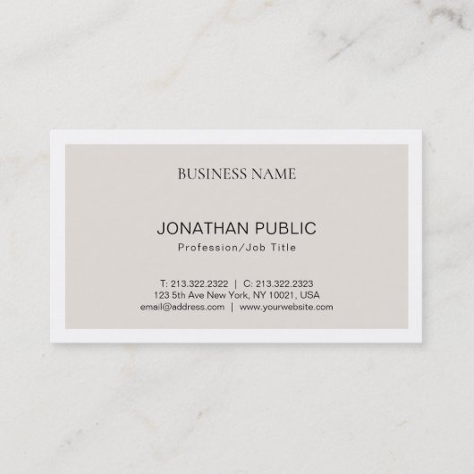 クリエイティブミニマルデザインプレモダンイントレンディー 名刺 (裏面)