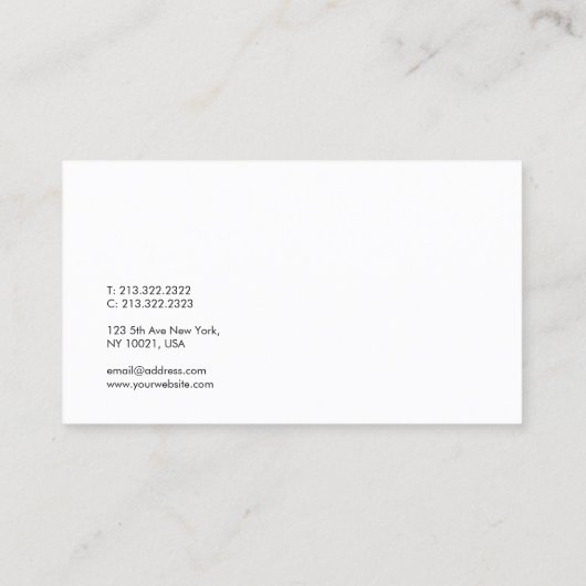 クリエイティブミニマルデザインホワイトモダンテンプレート 名刺 (裏面)